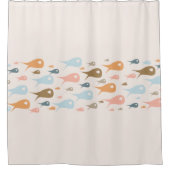 Fischstreifen Mitteljahrhundert Moderne Minimalist Duschvorhang (Vorderseite)