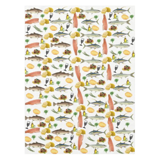 Fischtablette Tischdecke (Vorderseite)