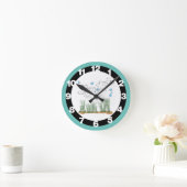 Fischteich verbindet die Punkte Runde Wanduhr (Zuhause)