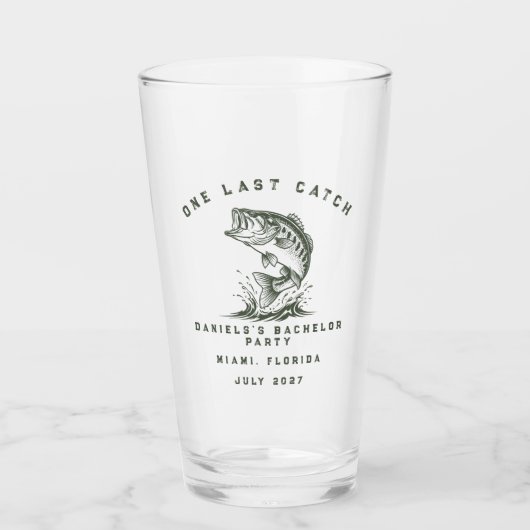 Fischthemen-Angebot für maßgeschneiderte Junggesel Glas (Vorderseite)