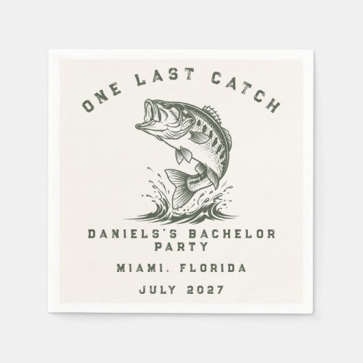 Fischthemen-Angebot für maßgeschneiderte Junggesel Serviette (Vorderseite)