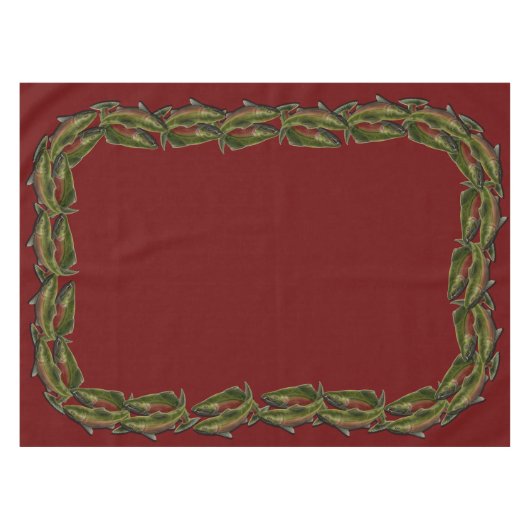 Fischtisch, Coho Lachs Fischdekor Tischdecke (Vorderseite (Horizontal))