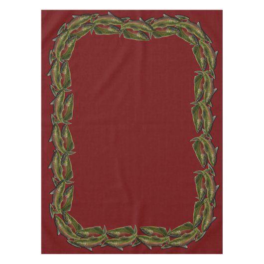 Fischtisch, Coho Lachs Fischdekor Tischdecke (Vorderseite)