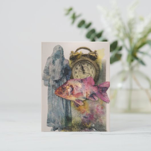 Fischuhr Postkarte (Stehend Vorderseite)