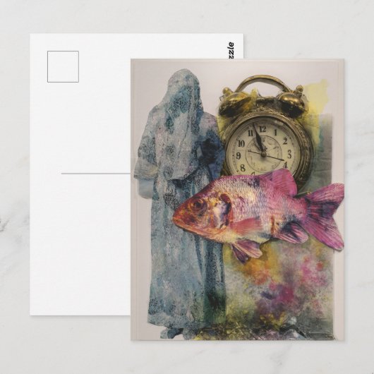 Fischuhr Postkarte (Vorne/Hinten)