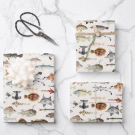 Fischverpackungspapier, Angelgeschenkverpackung Geschenkpapier Set