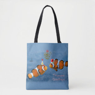 Fischweihnachtsgebäck überall auf der Print-Tasche Tasche