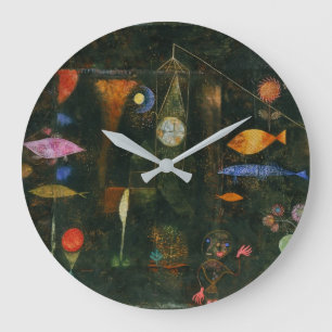 Fischzauber - Paul Klee Große Wanduhr
