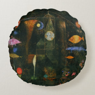 Fischzauber - Paul Klee Rundes Kissen