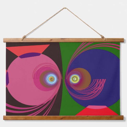 Fischzeichen Wandteppich Mit Holzrahmen (Vorne)