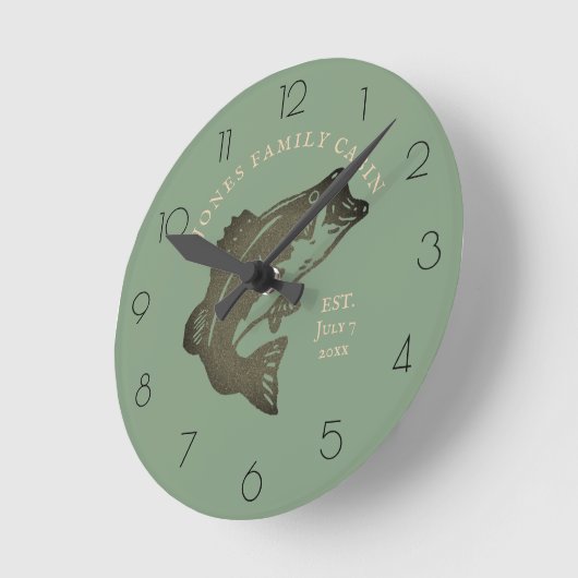 Fischzuchtkabine Runde Wanduhr (Winkel)