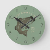 Fischzuchtkabine Runde Wanduhr (Vorderseite)