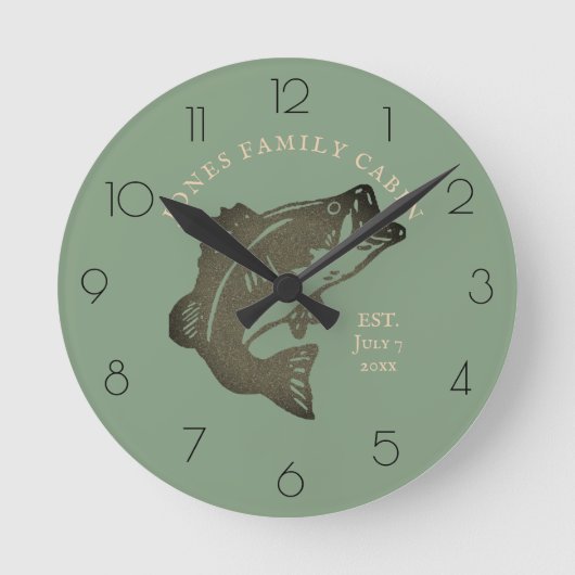 Fischzuchtkabine Runde Wanduhr (Vorderseite)