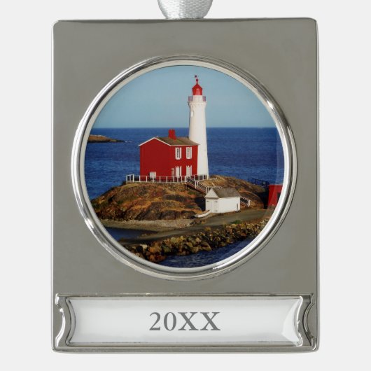 Fisgard Leuchtturm Banner-Ornament Silber (Vorderseite)