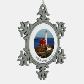 Fisgard Leuchtturm Schneeflocken Zinn-Ornament (Links)