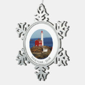 Fisgard Leuchtturm Schneeflocken Zinn-Ornament (Rechts)
