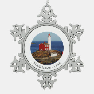 Fisgard Leuchtturm Schneeflocken Zinn-Ornament