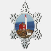 Fisgard Leuchtturm Schneeflocken Zinn-Ornament (Rechts)