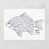 Fish abecedary calligraphy cyrillic alphabet postkarte (Vorderseite)