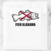 Fish Alabama Rechteckiger Aufkleber (Tasche)