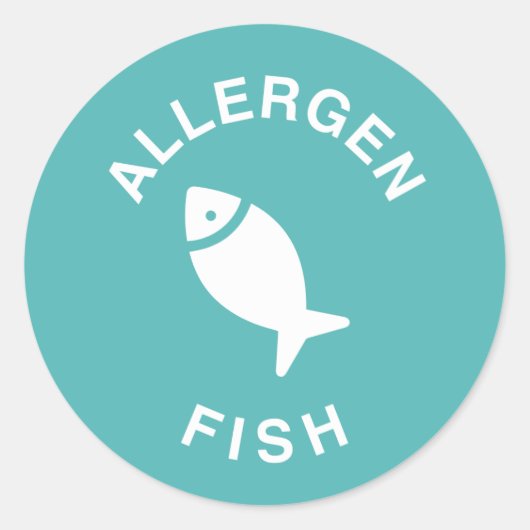 Fish Allergen Label Runder Aufkleber (Vorderseite)