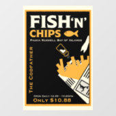 Fish And Chip Cafe Restaurant Geschäft Fensteraufkleber (Blatt)