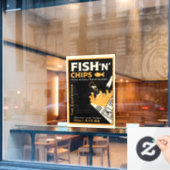 Fish And Chip Cafe Restaurant Geschäft Fensteraufkleber (Café-Fenster)