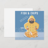 Fish and Chips Postkarte (Vorne/Hinten)