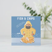 Fish and Chips Postkarte (Stehend Vorderseite)