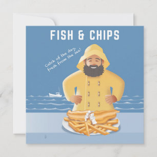 Fish and Chips Postkarte