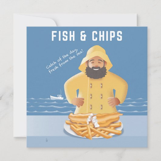 Fish and Chips Postkarte (Vorderseite)
