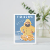 Fish and Chips Postkarte (Stehend Vorderseite)