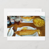 Fish and chips postkarte (Vorne/Hinten)
