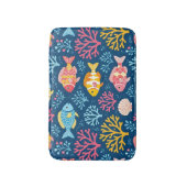 Fish and coral nautical blue badematte (Vorderseite Vertikal)