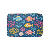 Fish and coral nautical blue badematte (Vorderseite)