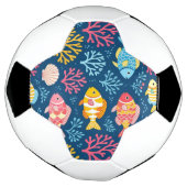Fish and coral nautical blue fußball (Gedreht)