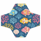 Fish and coral nautical blue fußball (Flach)