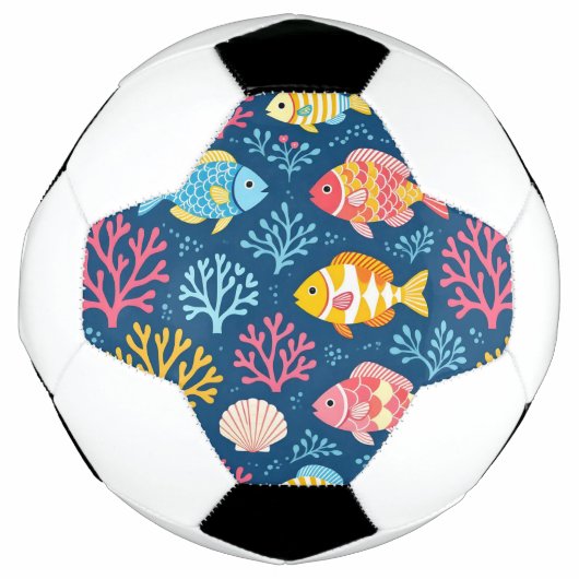 Fish and coral nautical blue fußball (Vorderseite)