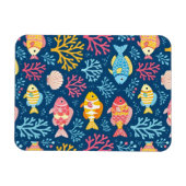 Fish and coral nautical blue magnet (Horizontal)