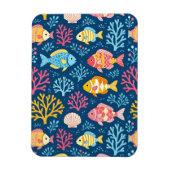 Fish and coral nautical blue magnet (Vertikal)