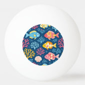 Fish and coral nautical blue tischtennisball (Vorderseite)