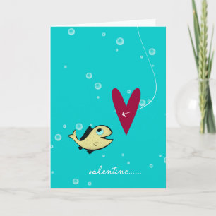 Fish and Heart Hook - Valentine's Day Card Feiertagskarte