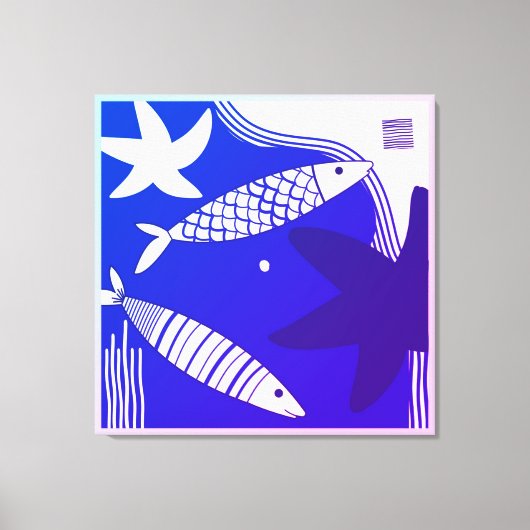 Fish and Star Fish Canvas Wall Art Leinwanddruck (Vorderseite)