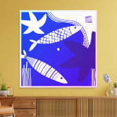 Fish and Star Fish Canvas Wall Art Leinwanddruck (Insitu (Wohnzimmer))