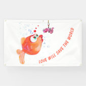 Fish and Worm Banner - Benutzerdefinierter Text (Horizontal)