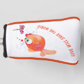 Fish and Worm Golf Head Cover - Custom Text Headcover (Vorderseite)