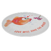 Fish and Worm Love Romantic Cutting Board Schneidebrett (Ecke)