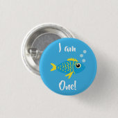 Fish Aquarium Kid's 1st Birthday Button Button (Vorne & Hinten)
