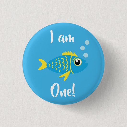 Fish Aquarium Kid's 1st Birthday Button Button (Vorderseite)