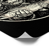 Fish around and find trout fishing bigfoot poster (Ecke)